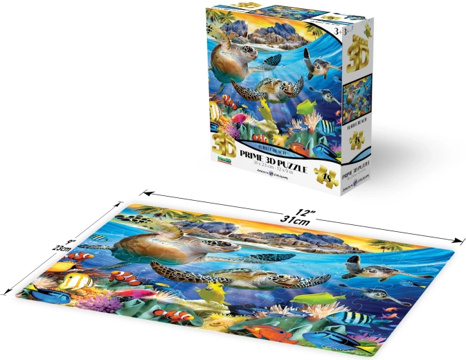 Puzzle 3D plage des tortues 48 pièces