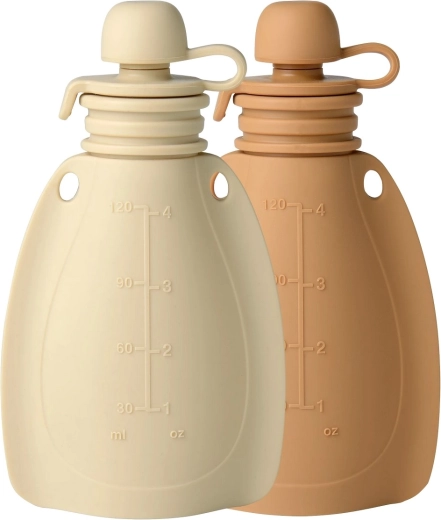 Mininor pochettes en silicone rechargeables pour le goûter Soft Rabbit/Roe Deer, 2 pièces