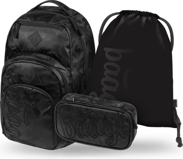 Baagl set scolaire Coolmate Onyx – sac à dos, trousse et sac