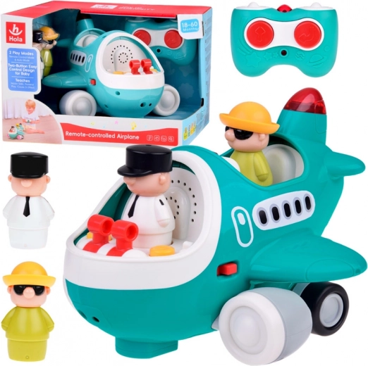 avion interactif pour enfants avec télécommande et figurines de pilote et de passager