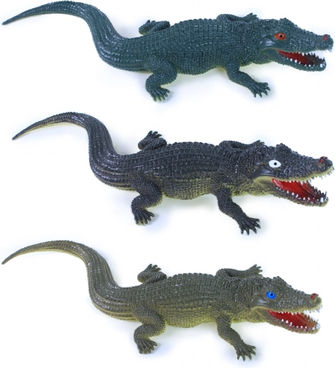 crocodile en plastique 38 cm – jouet réaliste pour enfants, 3 modèles