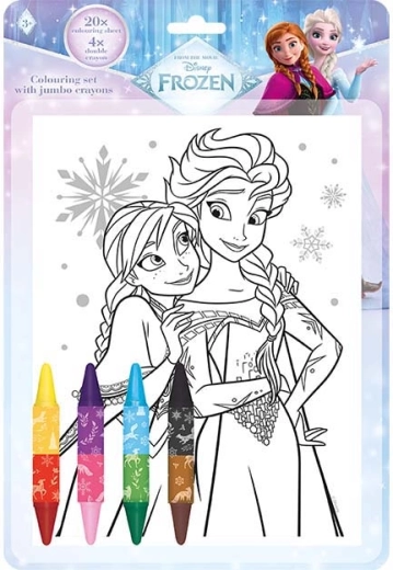 Set de coloriage avec crayons de cire double face Frozen – La Reine des neiges