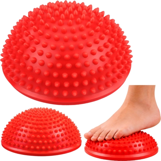 Demi-sphère sensorielle d’équilibre pour massage des pieds 16 cm – rouge