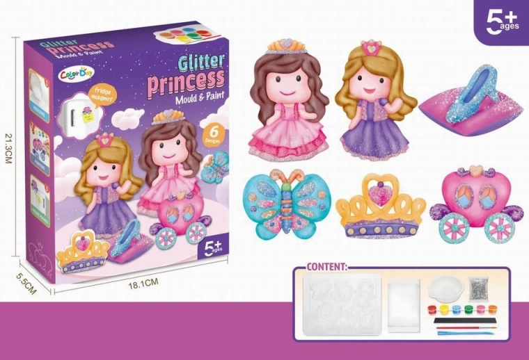 Kit DIY d’aimants pour réfrigérateur princesses à colorier