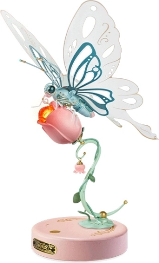 Papillon mécanique rose RoboTime