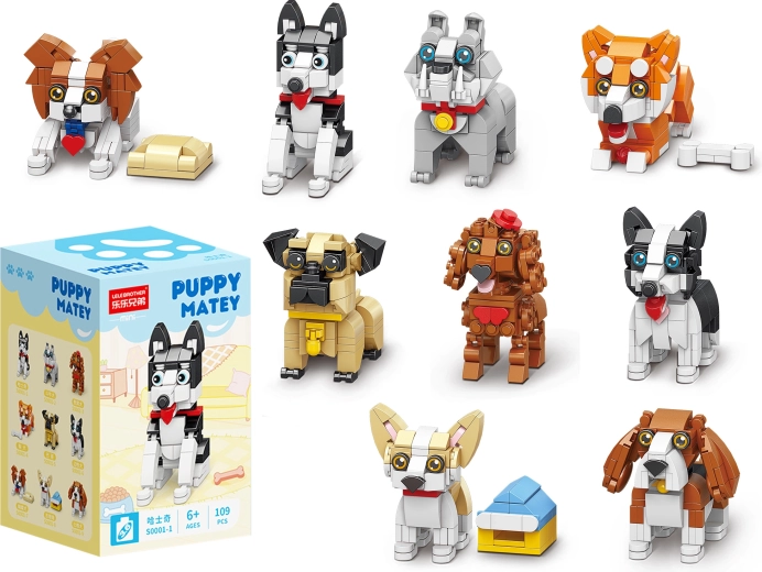 Puppy Matey mini kit de construction chiens adorables (9 variantes) - 1 pièce