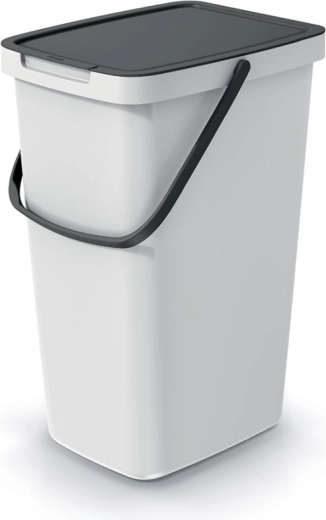 Poubelle 20 l cendrée avec couvercle noir SYSTEMA Q COLLECT