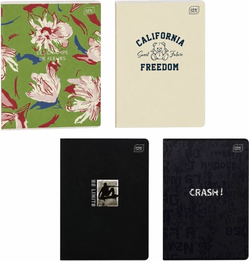 Cahier scolaire A5, grands carreaux, 80 feuilles, mix de motifs Interdruk - 1 pièce