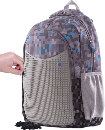 PIXIE CREW sac à dos créatif étudiant gris-bleu
