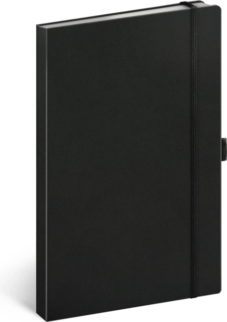 Carnet à couverture rigide, ligné, noir 13 × 21 cm
