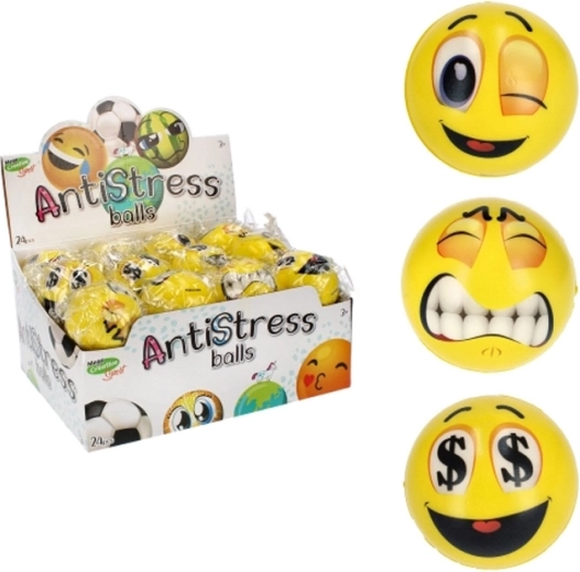 Smiley antistress – balle souple 7 cm
