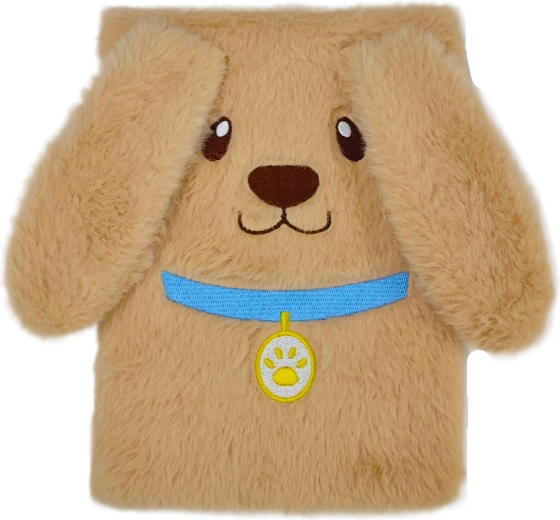 Carnet en peluche A5 avec chiot - 1 pièce