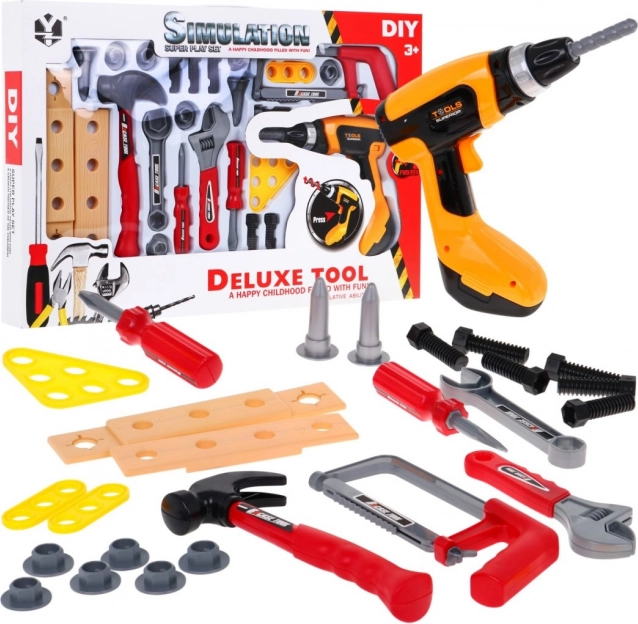 Set d’outils pour enfants 26 pièces avec perceuse-visseuse interactive 3+