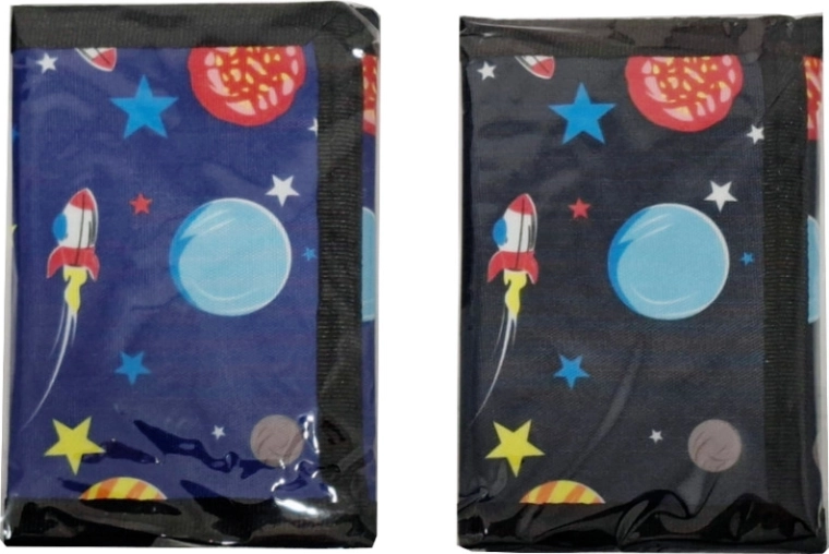 Portefeuille textile pour enfants avec motif spatial