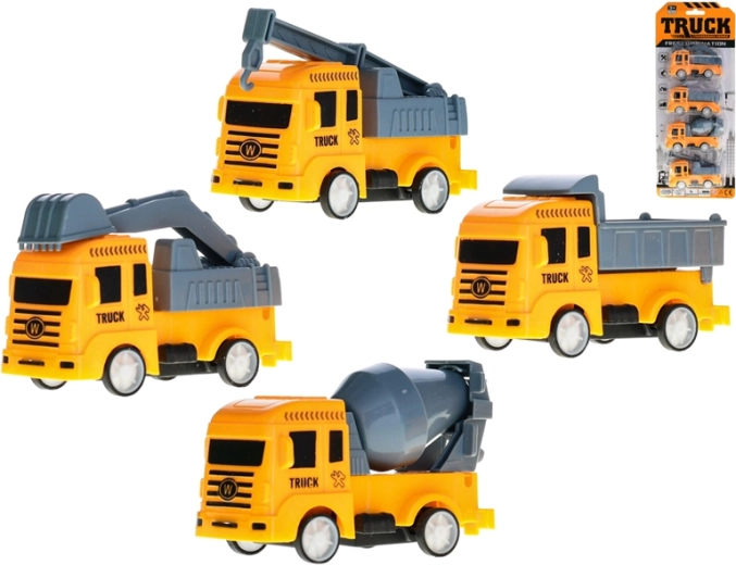Set de véhicules de chantier à friction 8–9 cm, 4 pcs