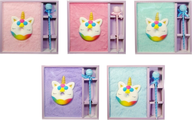Carnet peluche licorne avec stylo