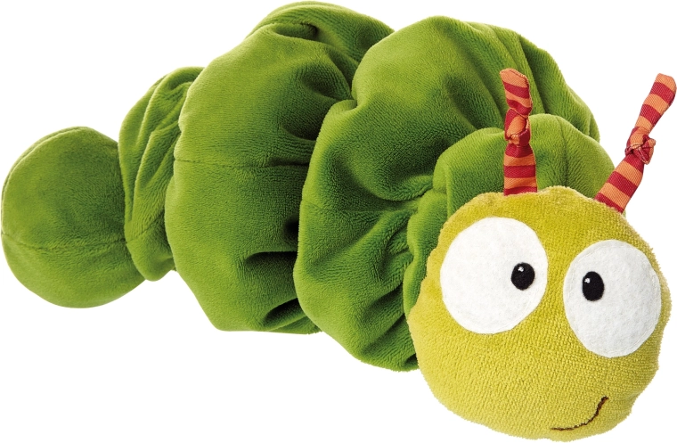 Sigikid chenille en peluche vibrante avec hochet