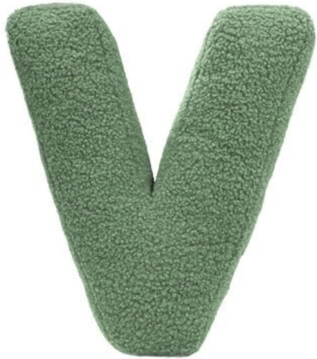 Mealini lettre en peluche V verte - 1 pièce