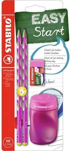 Stabilo EASYgraph kit scolaire pour gauchers, rose