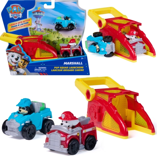 Pat’ Patrouille set lanceur Marshall – double pack de voitures de course