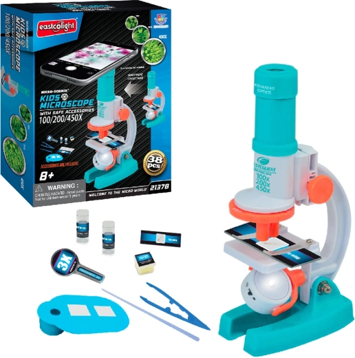 Microscope optique pour enfants avec accessoires et grossissement 100/200/450×