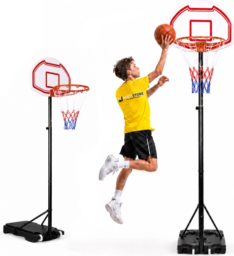 Panier de basket MOVEPRO sur pied avec hauteur réglable jusqu’à 210 cm