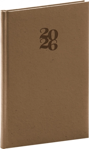 Agenda hebdomadaire Essenza 2026 noisette 15 x 21 cm