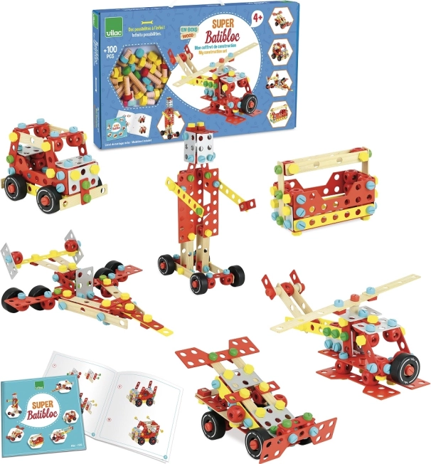 Vilac kit de construction en bois Super Batibloc