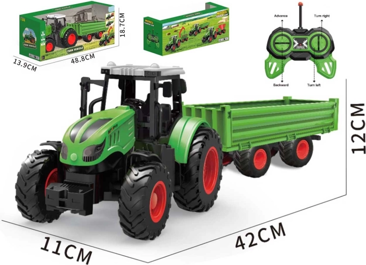 Tracteur R/C avec remorque télécommandée