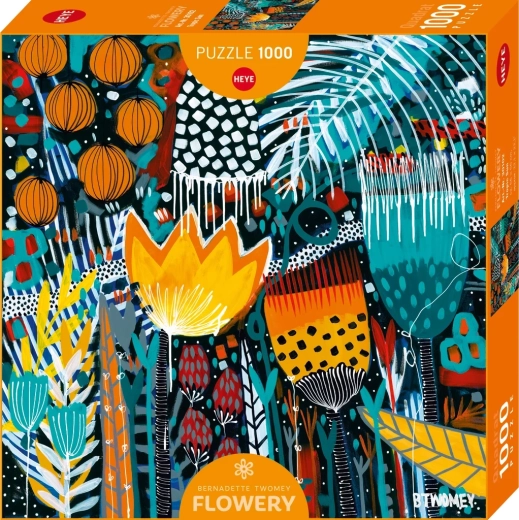 Puzzle carré HEYE Flowery : Soleil tropical, 1000 pièces