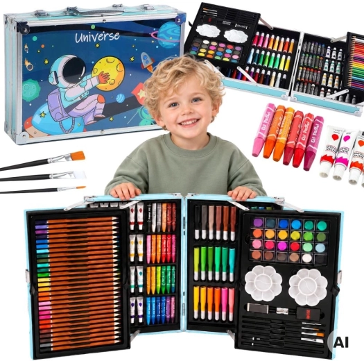 Kit créatif Woopie dans une mallette à motif spatial