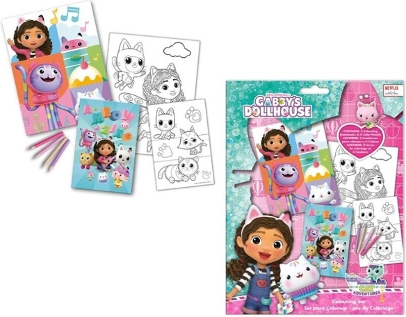 set de coloriage avec mini crayons 12 couleurs LA MAISON DE GABBY