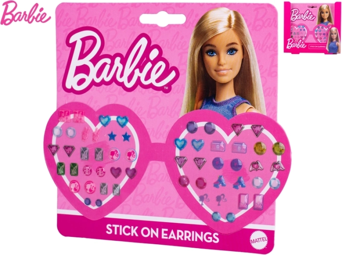 Boucles d’oreilles autocollantes BARBIE – set de 28 paires pour enfants
