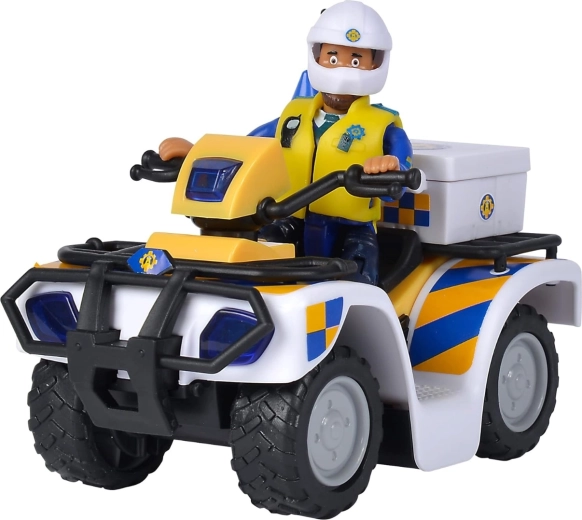 Smoby Sam le pompier, quad de police avec figurine de Malcolm
