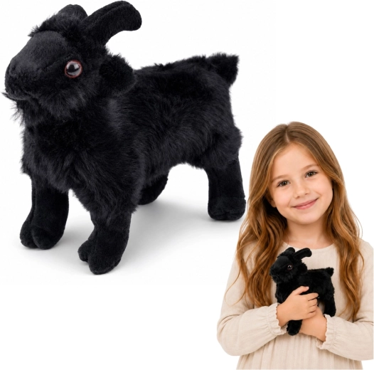 Petite chèvre en peluche noire 16 cm