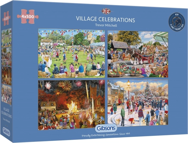 GIBSONS Puzzle Fêtes de village 4 x 500 pièces