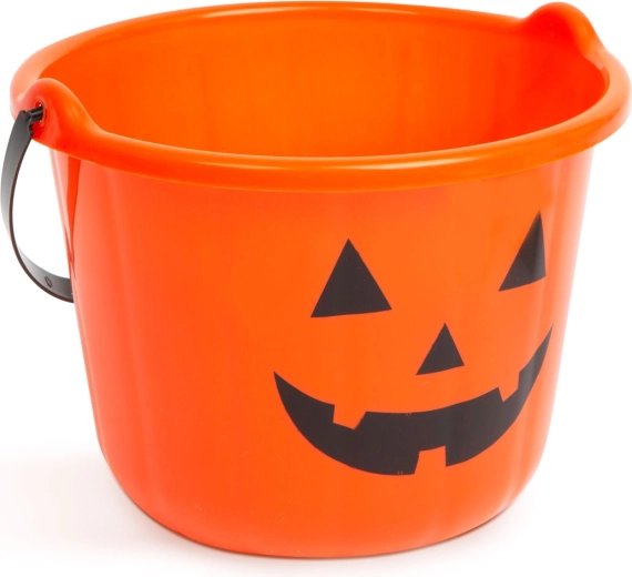 Seau en plastique d’Halloween avec motif de citrouille