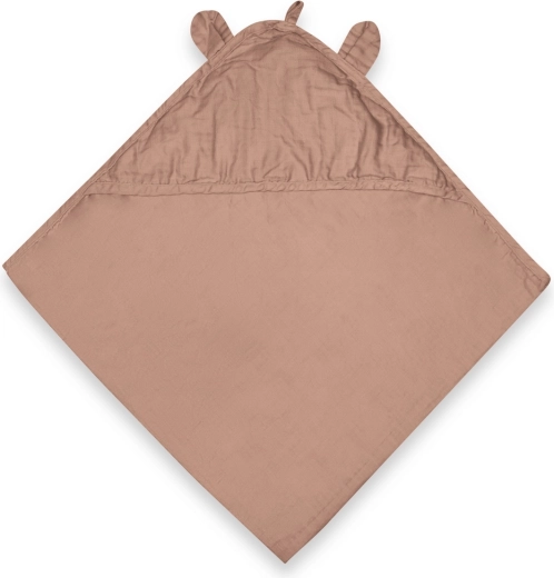 NuuRoo Danila serviette de bain pour bébé en mousseline avec capuche rose dust
