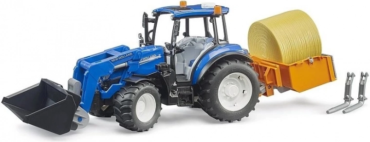 Bruder Tracteur New Holland T5.120 avec chargeur frontal et remorque
