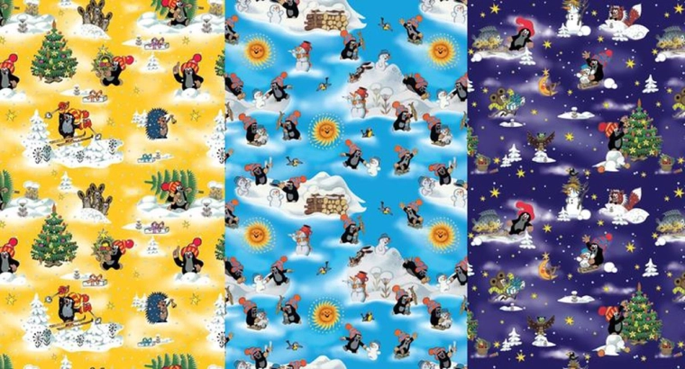 Papier cadeau à motif TAUPE 0,7 × 2 m, assortiment de motifs