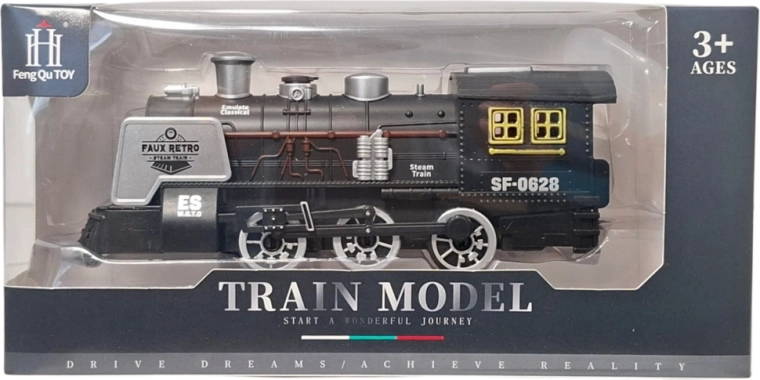 Locomotive à vapeur à piles avec lumière, sons et effet de fumée