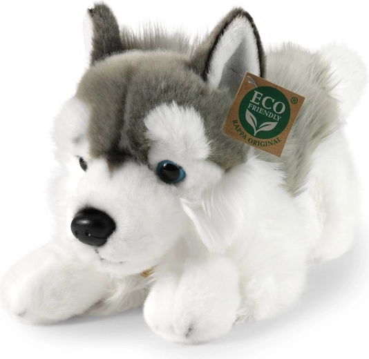 Chien Husky en peluche Rappa couché 30 cm