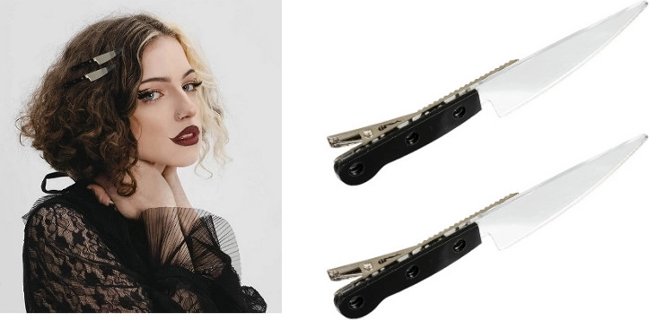 Barrette à cheveux en forme de couteau