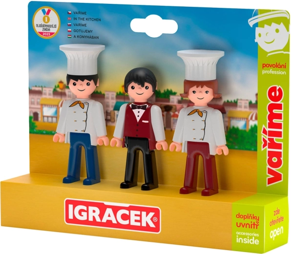 Efko Igráček trio Cuisinons – ensemble de 3 figurines articulées avec accessoires