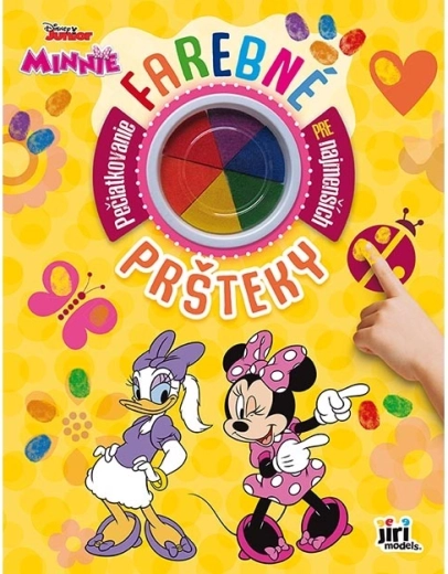 peintures au doigt colorées avec livre minnie mouse
