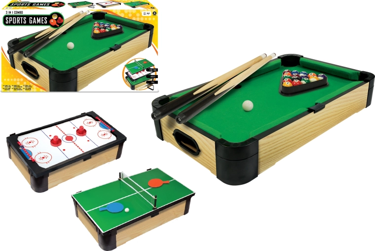 Billard de table 3-en-1 Triple-Play 60 cm