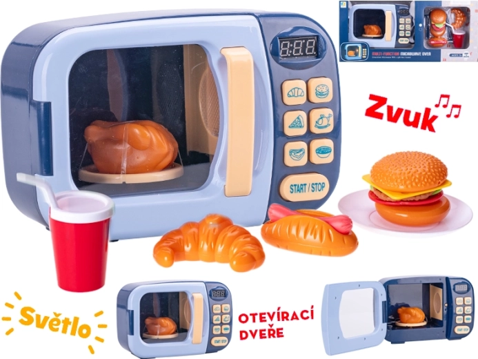Four à micro-ondes pour enfants avec lumières et sons – bleu