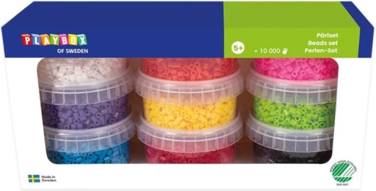 Perles à repasser Playbox dans un seau, 10 000 pièces