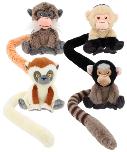 Singe en peluche avec queue 18 cm