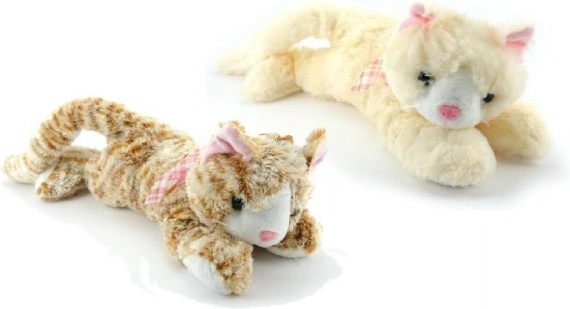 Chat en peluche couché 39 cm avec son, 2 couleurs, 0+